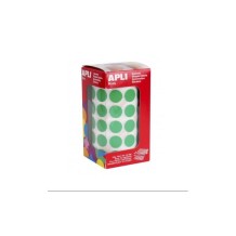 gomets circulares diam 15 mm verde apli rollo 2832 uds