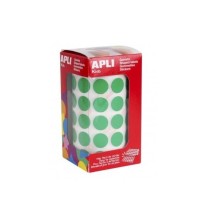 gomets circulares diam 15 mm verde apli rollo 2832 uds