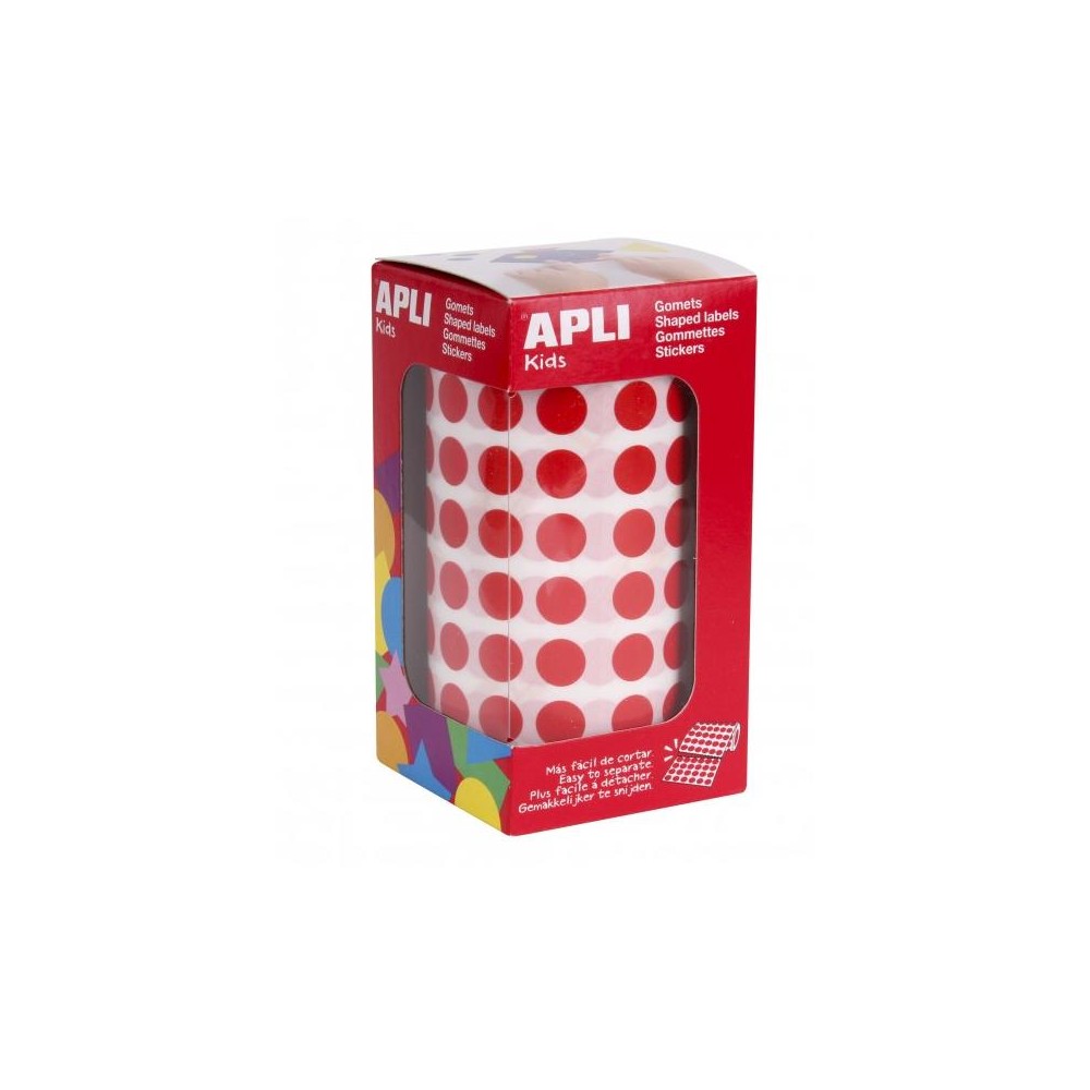 gomets circulares diam 105mm rojo apli rollo 5192 uds