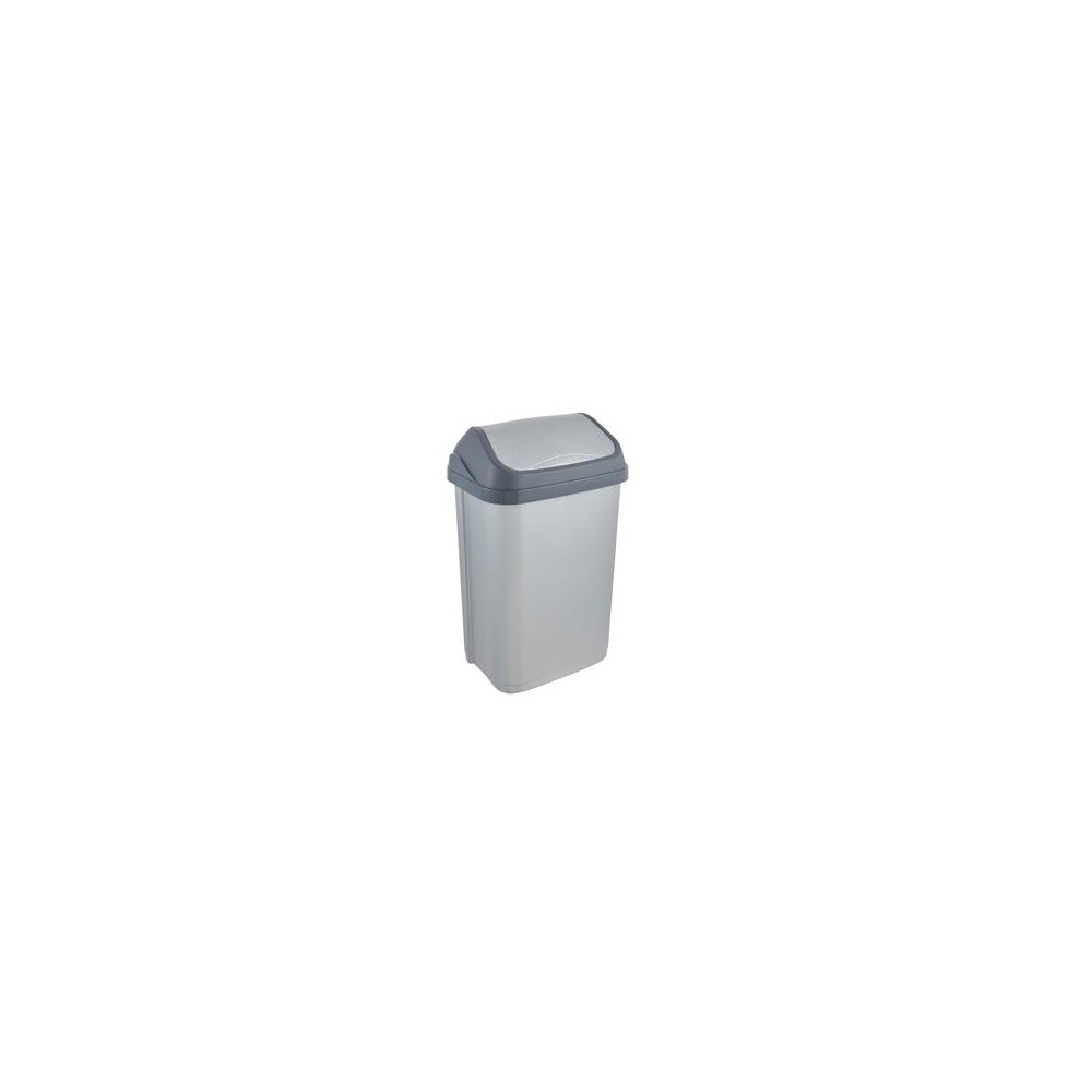 cubo basura tapa deslizante 10l 255x19x39cm gris
