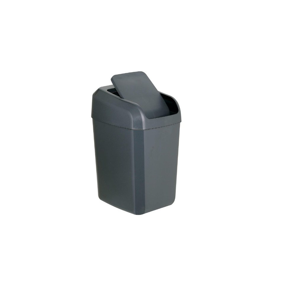 cubo basura tapa basculante 30l 35x28x53cm gris oscuro