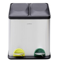 cubo basura tapa basculante 30l 2 compartimentos 2x15l 34x41