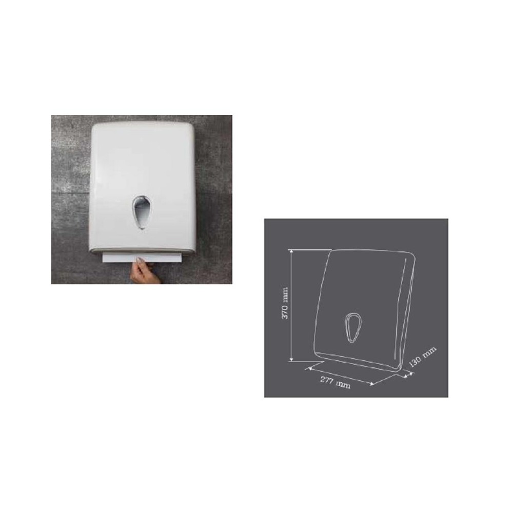 dispensador de toallas secamanos plegadas en z blanco ares d