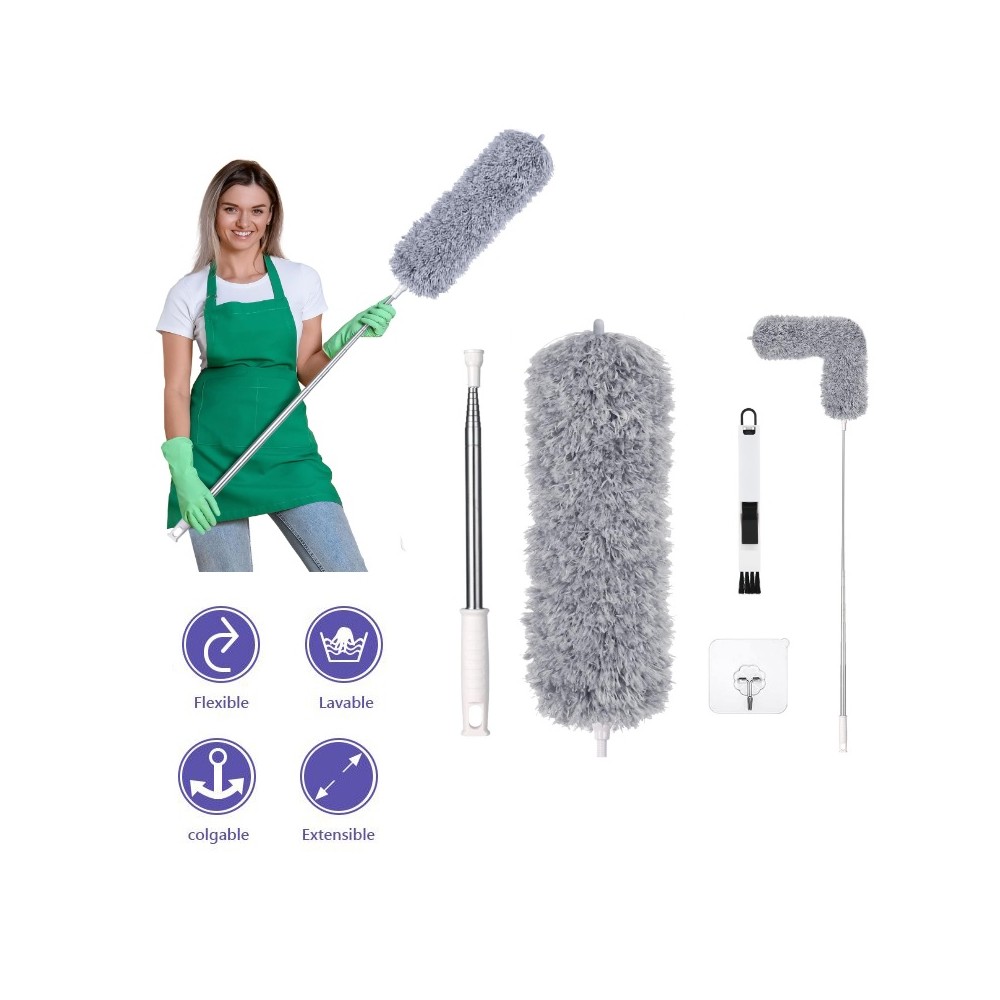 plumero microfibra con 2 en 1 ranuras extensible ajustable