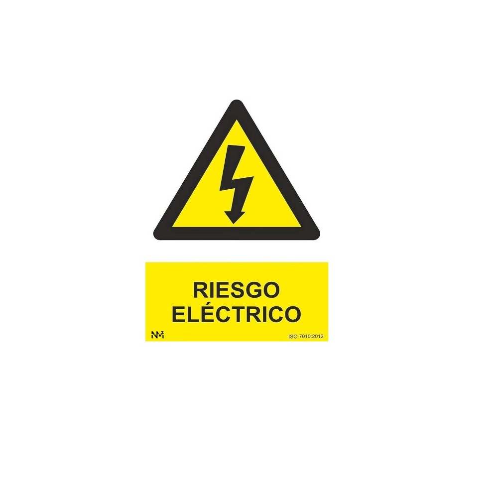 senal  cartel pvc riesgo electrico 07 mm 21 x 30 cm unida