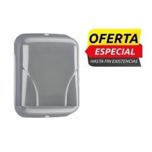 dispensador de toallas secamanos plegadas en z gris transluc