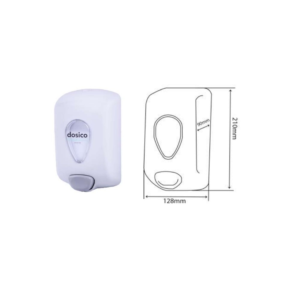 dispensador  jabonera de pared de jabon 700 ml blanco ares