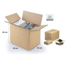 caja carton embalaje canal simple 38x34x40cm marron unidad