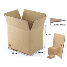 caja carton embalaje canal simple 38x34x40cm marron unidad