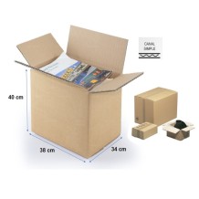 caja carton embalaje canal simple 38x34x40cm marron unidad