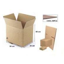 caja carton embalaje canal simple 38x34x40cm marron unidad