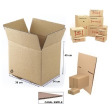 caja carton embalaje canal simple 38x34x40cm marron unidad
