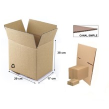caja carton embalaje canal simple 29x17x38cm marron unidad
