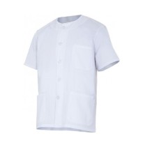 casaca con botones unisex manga corta blanco 2xl talla 10