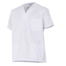 camisola unisex pijama manga corta blanco xs talla 0