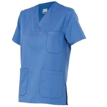 camisola unisex pijama manga corta azul celeste s talla 2