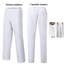 pantalon unisex cintura elastica blanco l talla 6