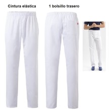 pantalon unisex cintura elastica blanco l talla 6