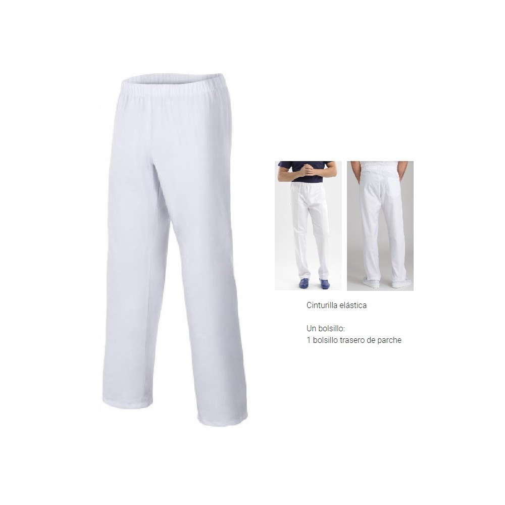 pantalon unisex cintura elastica blanco 3xl talla 12