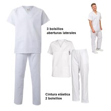 conjunto pijama unisex blanco xs talla 0