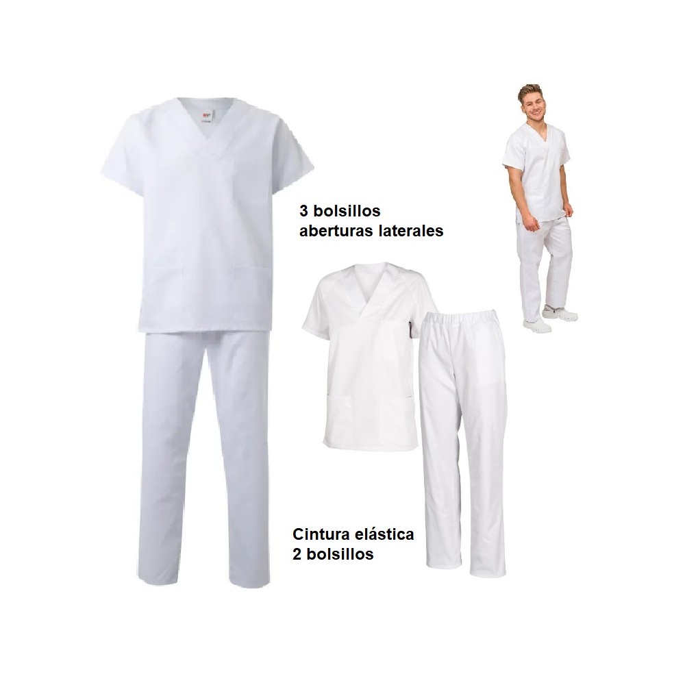 conjunto pijama unisex blanco xs talla 0