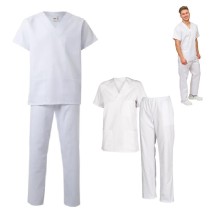 conjunto pijama unisex blanco l talla 6