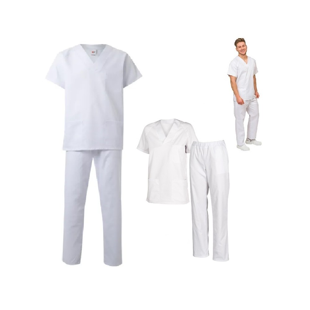 conjunto pijama unisex blanco 2xl talla 10