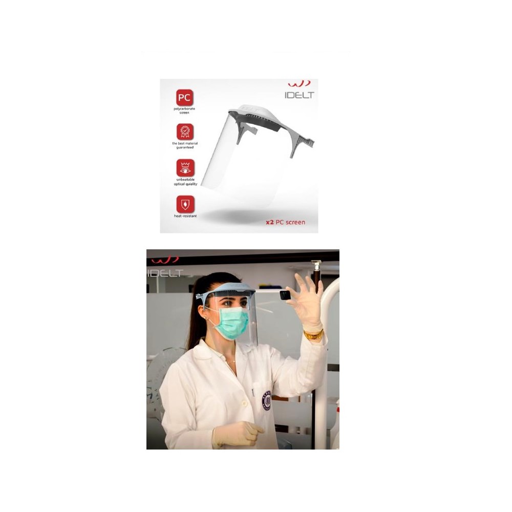 pantalla facial visera de proteccion transparente con goma 