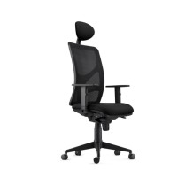 silla xarly respaldo en malla negra y asiento tapizado sin b