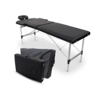 camilla plegable 2 cuerpos de aluminio y polipiel con reposa