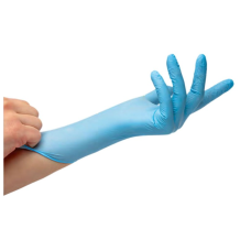 guante nitrilo sin polvo flash blue extra largo 30 cm talla 