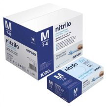 guante nitrilo sin polvo flash blue extra largo 30 cm talla 