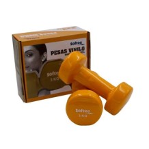 mancuernapesa recubierta de vinilo amarillo 3 kg 1 par