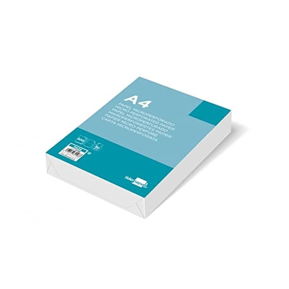 papel a4 microperforado mitad 80 grm2 paq 500 uds