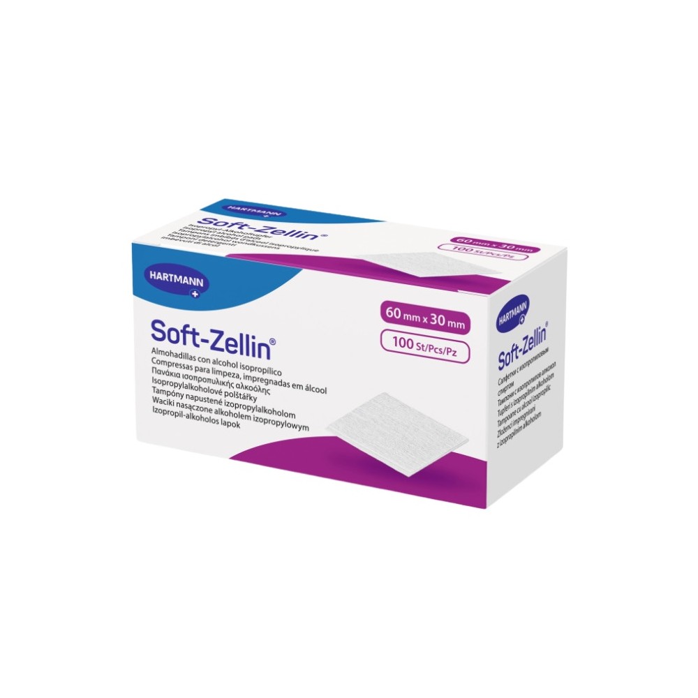 toallitas con alcohol softzellin 60x30 mm hartmann paq 10
