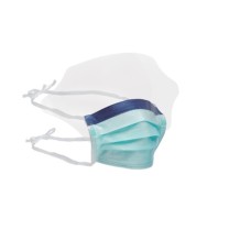 mascarilla quirurgica 3 capas con cintas y visor paq 50 ud