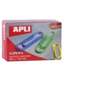 clips plano colores surtidos 32 mm apli paq 100 uds