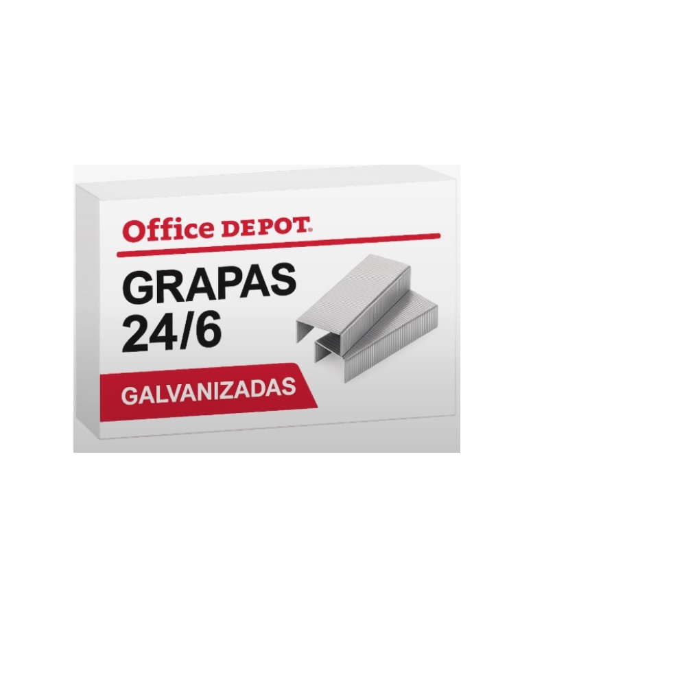 grapas office depot 246 galvanizadas  caja 100 uds