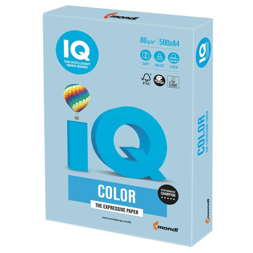 hojas color copy iq color de 80gm2 a4 color azul medio 