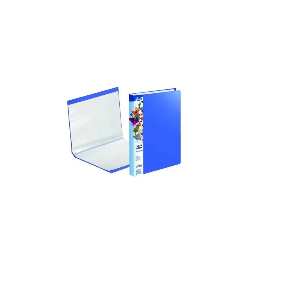carpeta de 40 fundas a4 tapa rigida personalizable azul uni