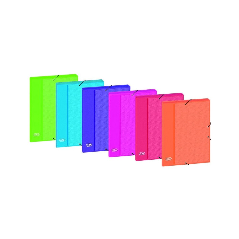 carpeta de gomas y solapas elba pp opaco school life a4 colo