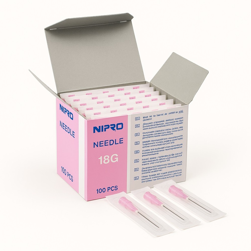 aguja hipodermica 18g 1 12 12mmx40mm rosa nipro paq 100