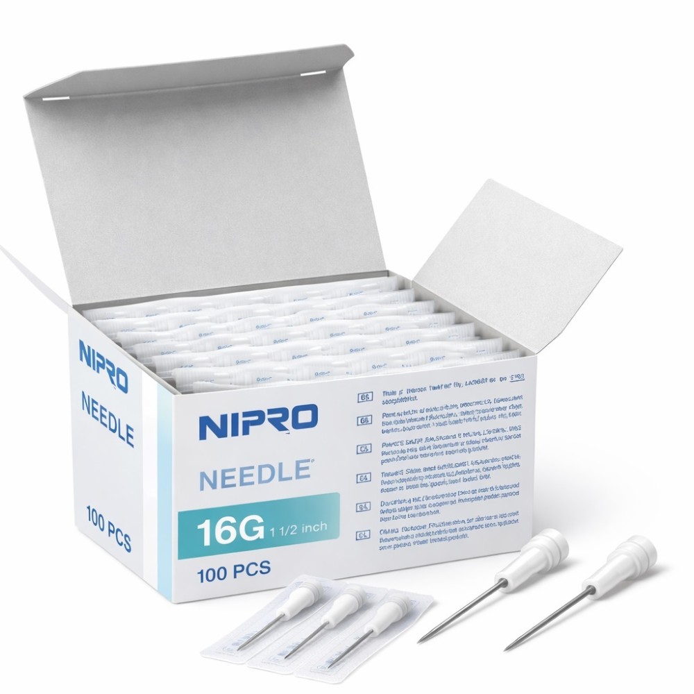 aguja hipodermica 16g 1 16mmx25mm blanco nipro paq 100 u