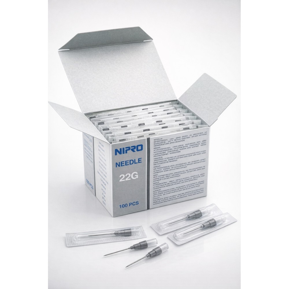 aguja hipodermica 22g 1 12 07mmx40mm negra nipro paq 10