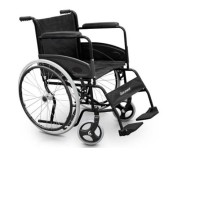 silla de ruedas de acero pegable basic negro