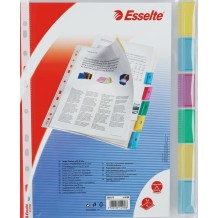 funda clasificadora 12 posiciones  a4 indice multicolor tran