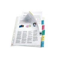 funda clasificadora 12 posiciones  a4 indice multicolor tran