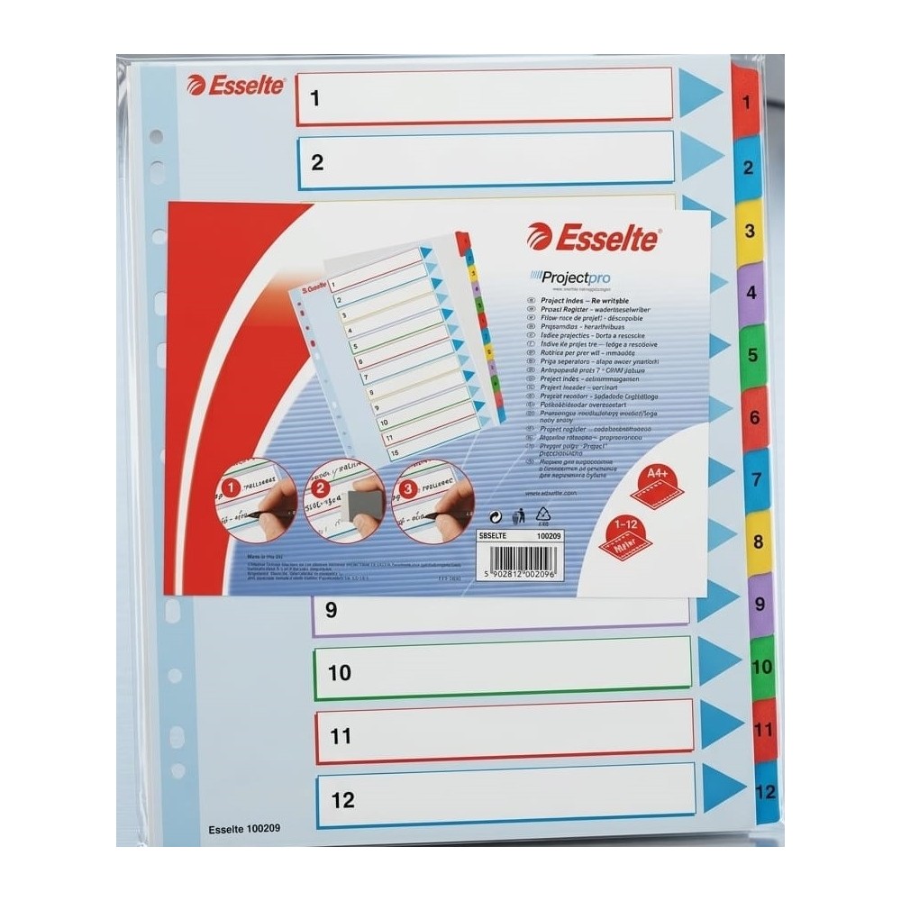 separadores reutilizables para fundas multitaladro esselte 