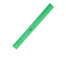 regla de plastico plana verde traslucida 30 cm graduada b