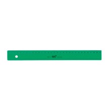 regla de plastico plana verde traslucida 30 cm graduada b
